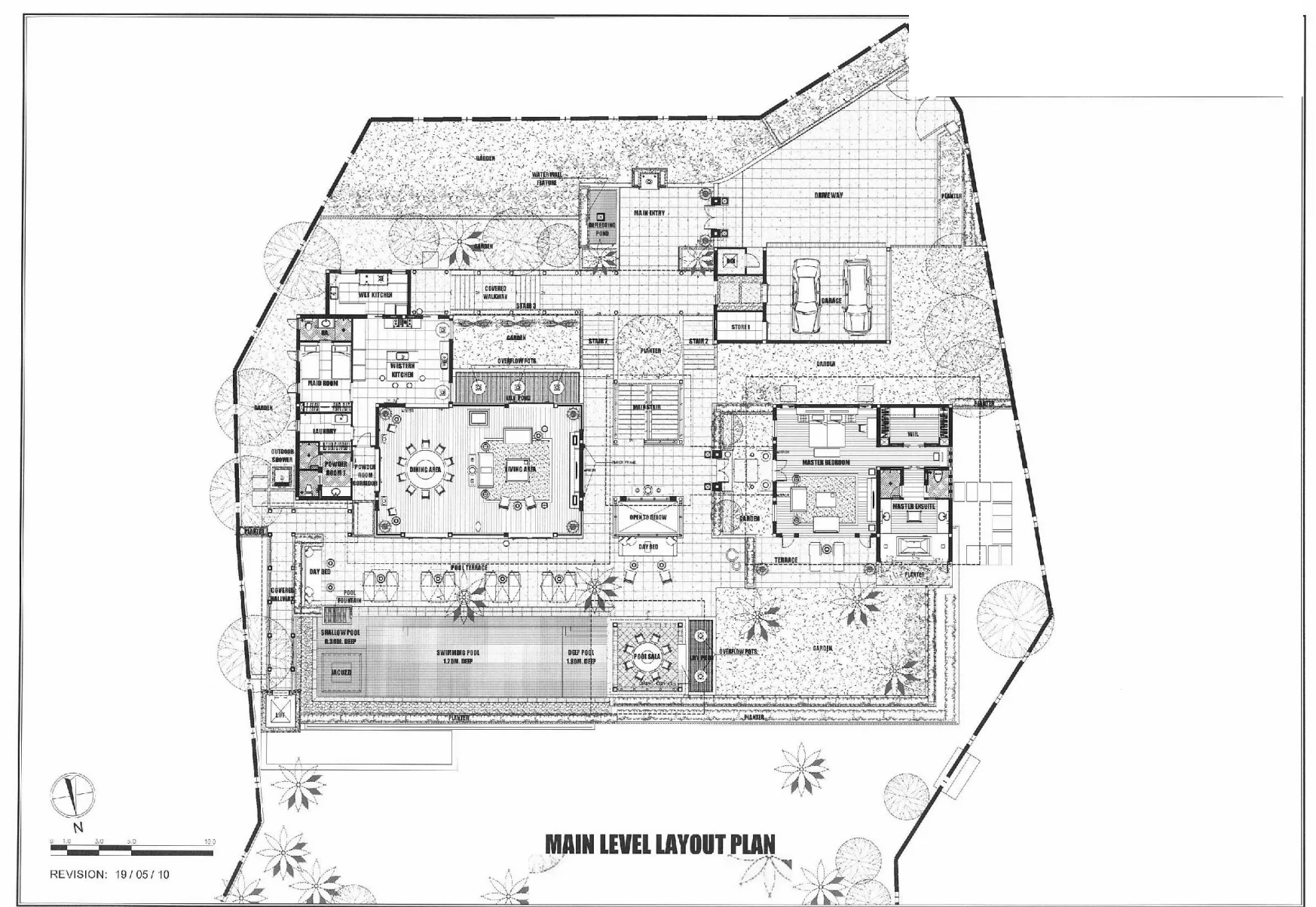 Villa Chanjar main level floor plan