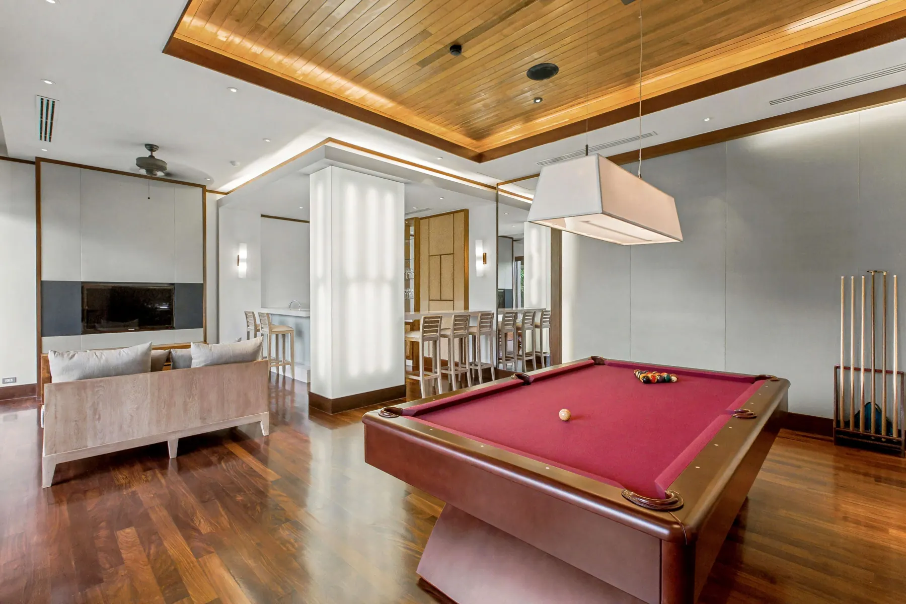 Billiards table in the games lounge