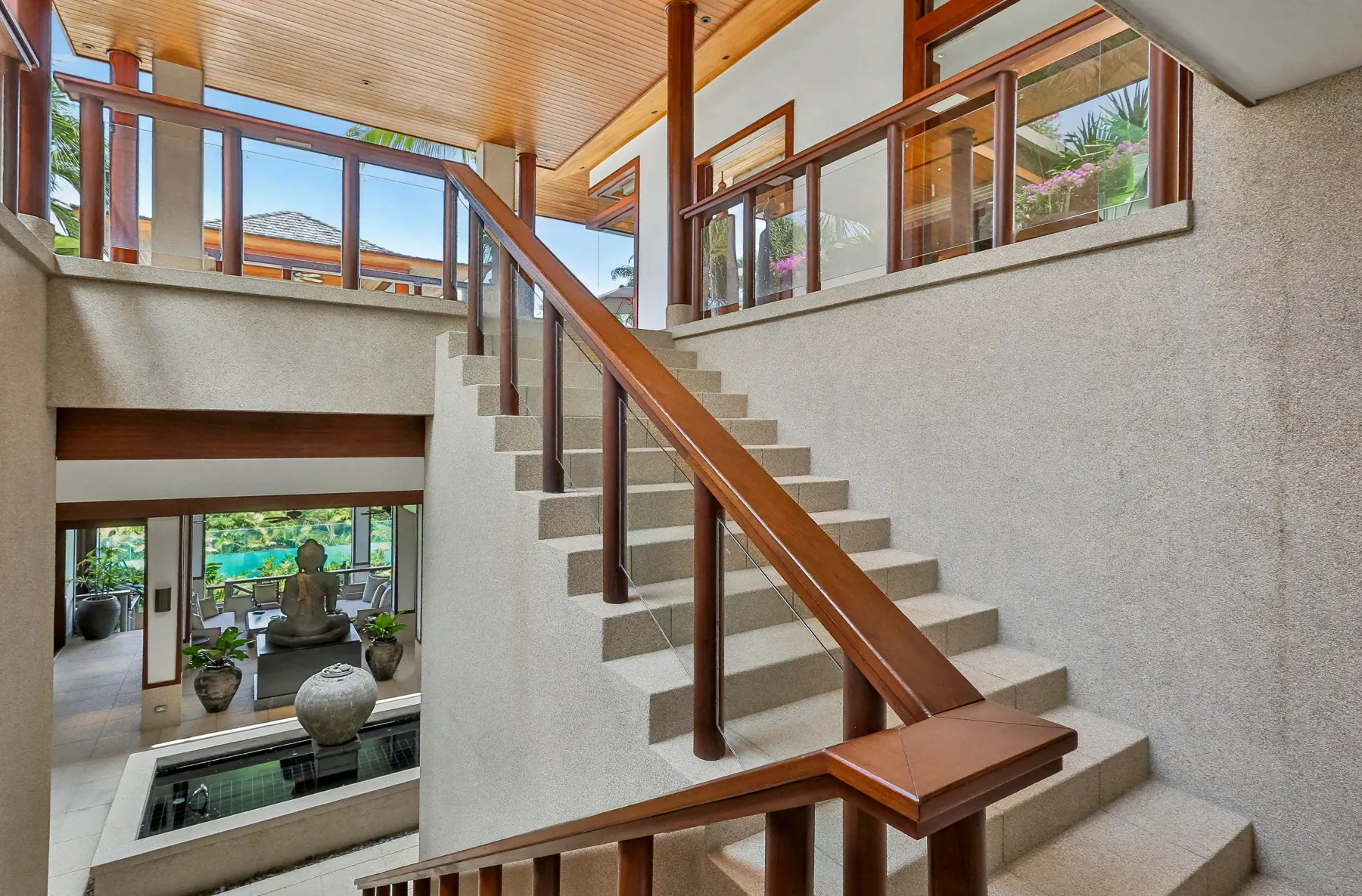 Staircase from the main level to level 2