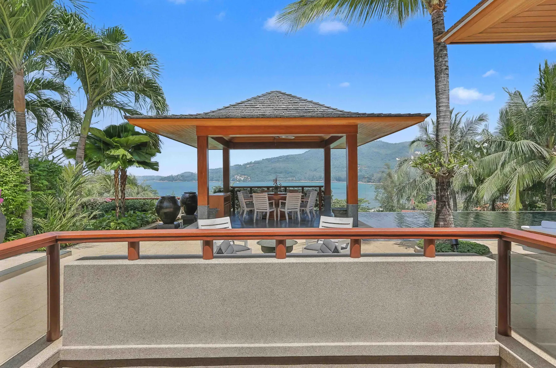 Ocean-view dining sala overlooking Kamala Bay